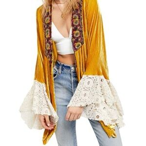 Free People Wanderlust Velvet Jacket Size Small